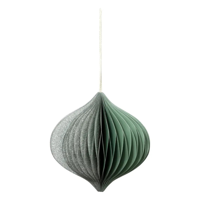 Boule de Noël origami vert 90mm