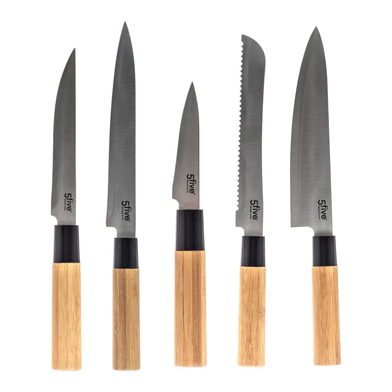 Bloc 5 couteaux manche bambou Black Bambou
