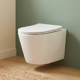 Swiss Aqua Technologies WC suspendu Infinitio sans bride et fixations invisibles + abattant frein de chute (SATINF010RREXP)