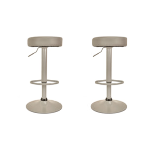 Tabouret De Bar Reglable Mumford Gris - Lot De 2