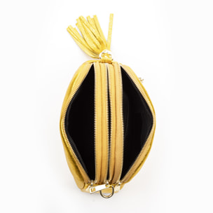 Aliminusa bolso bandolera Mujer. Piel auténtica Gamuza Lacada.