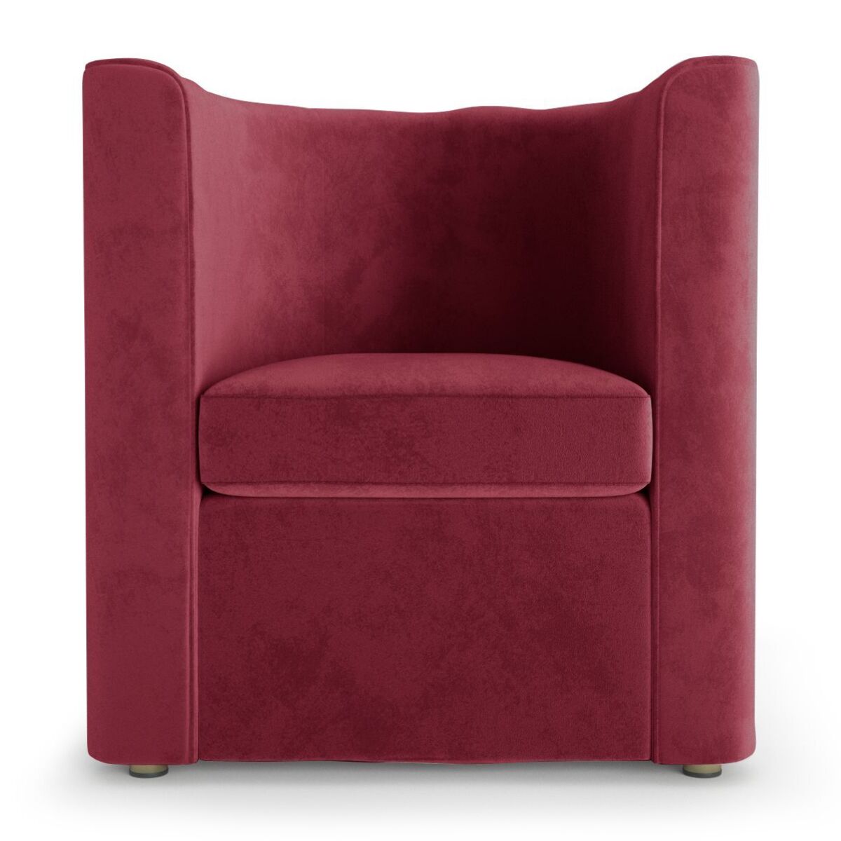 Fauteuil vintage en velours bordeaux