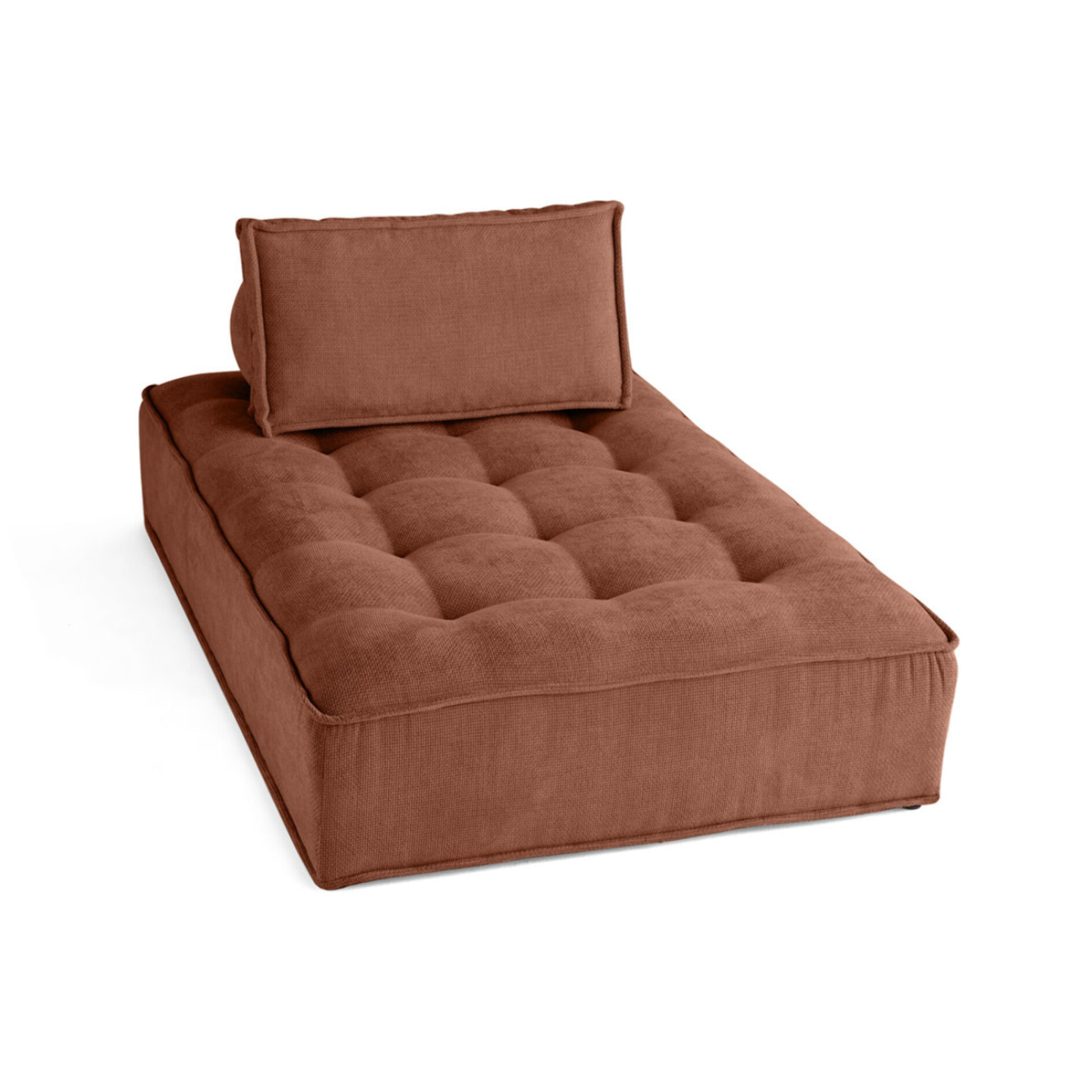 Marisol - module d'assise méridienne - velours texturé - Terracotta