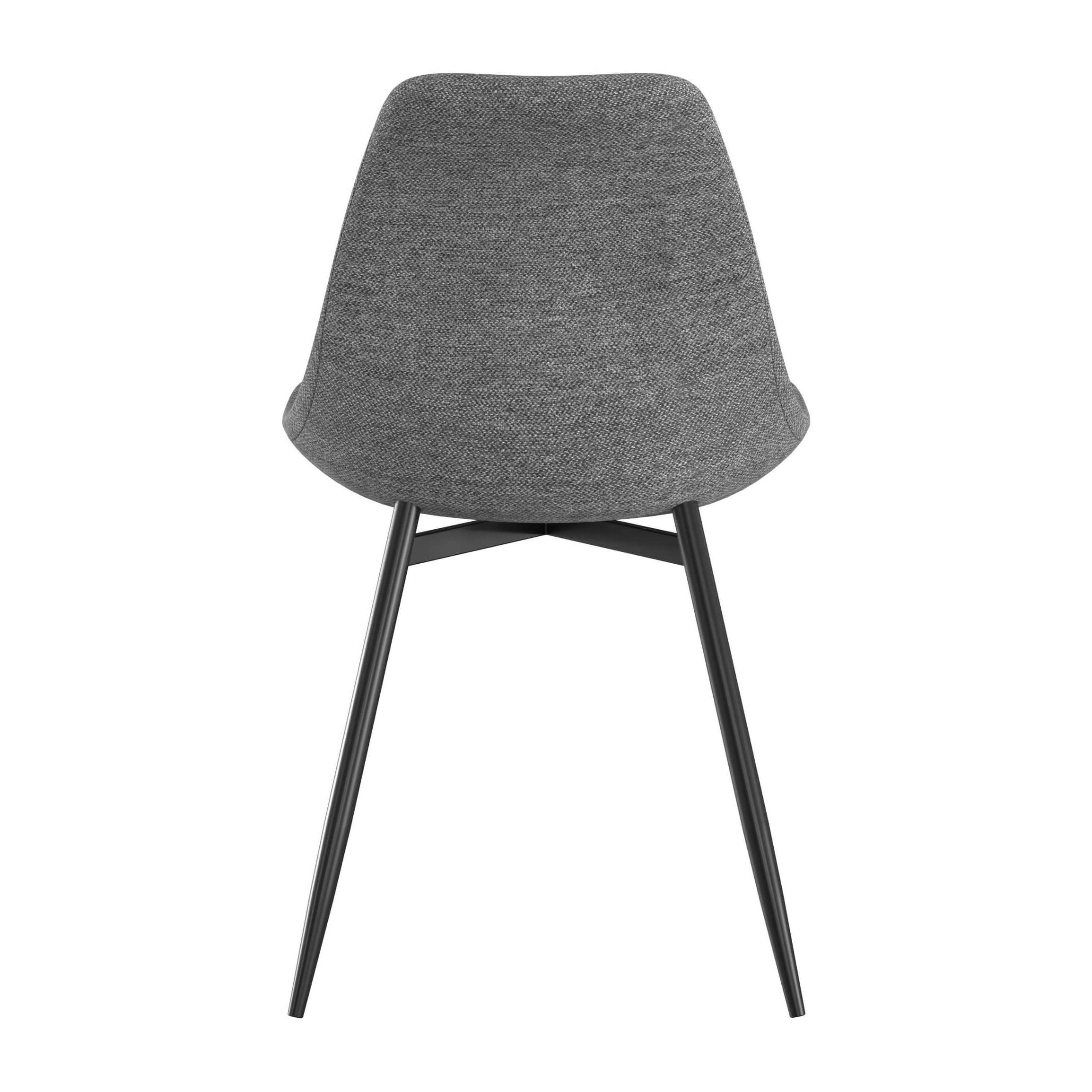 Lot de 2 chaises en tissu gris foncé chiné et pieds en métal - Filipi