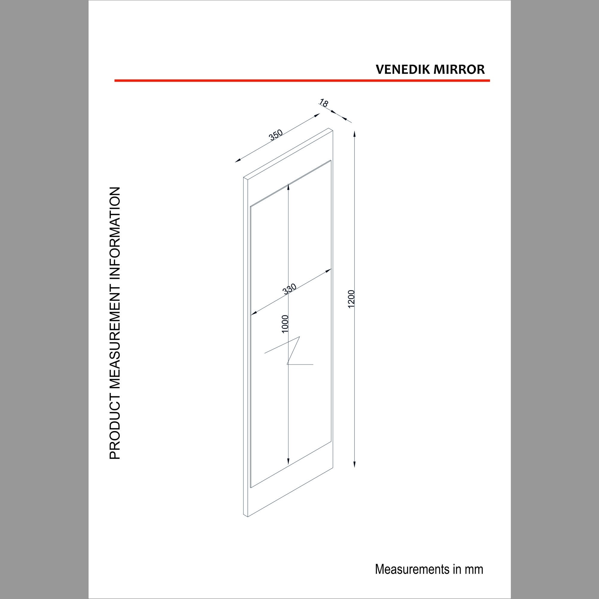 Espejo vertical de madera con acabados blancos