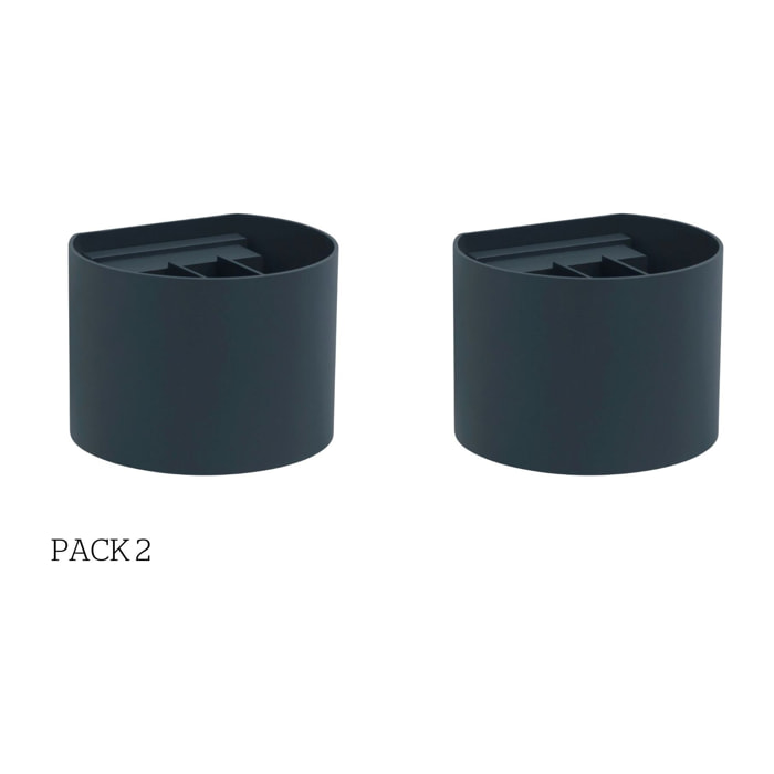Forlight Axis Round - 2 Apliques de pared Iluminación LED Exterior para Terrazas, Jardines y Balcones ON/OFF 3000K en Color Negro