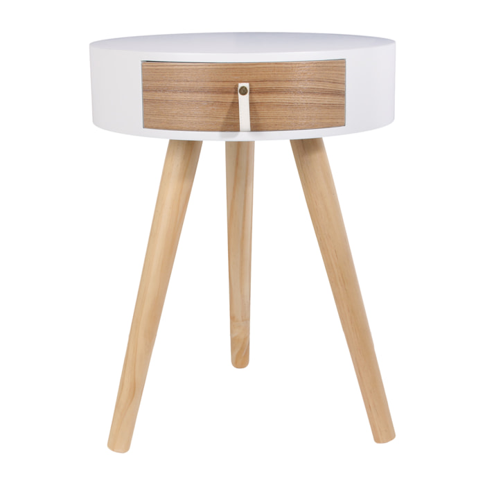 Chevet Nora Blanc 34.5x34.5x47cm