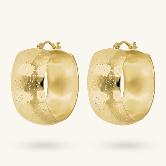 Orecchini a Cerchio Piccoli Superficie Lavorata Diametro 2.1cm