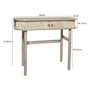 Console en bois clair avec portes coulissantes HECTOR