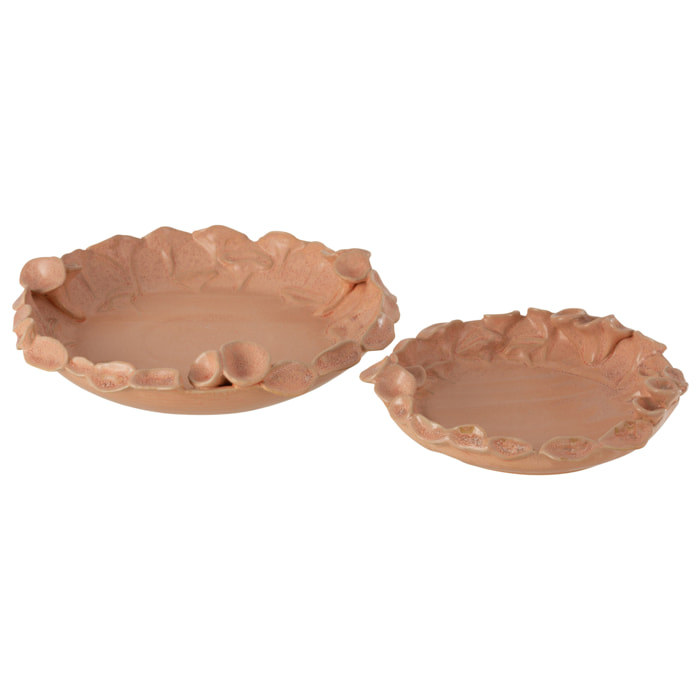 J-Line plat Ibiza Rond - céramique - rose/orange - large