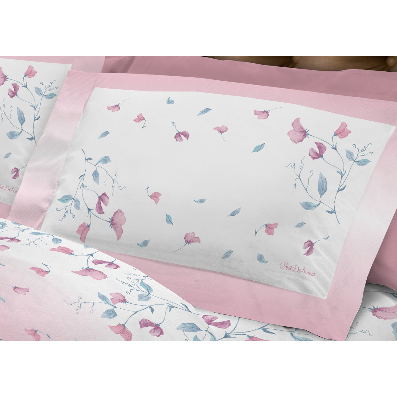 Completo Lenzuola In Calda Flanella Made In Italy Linea Europa Peaflower Rosa