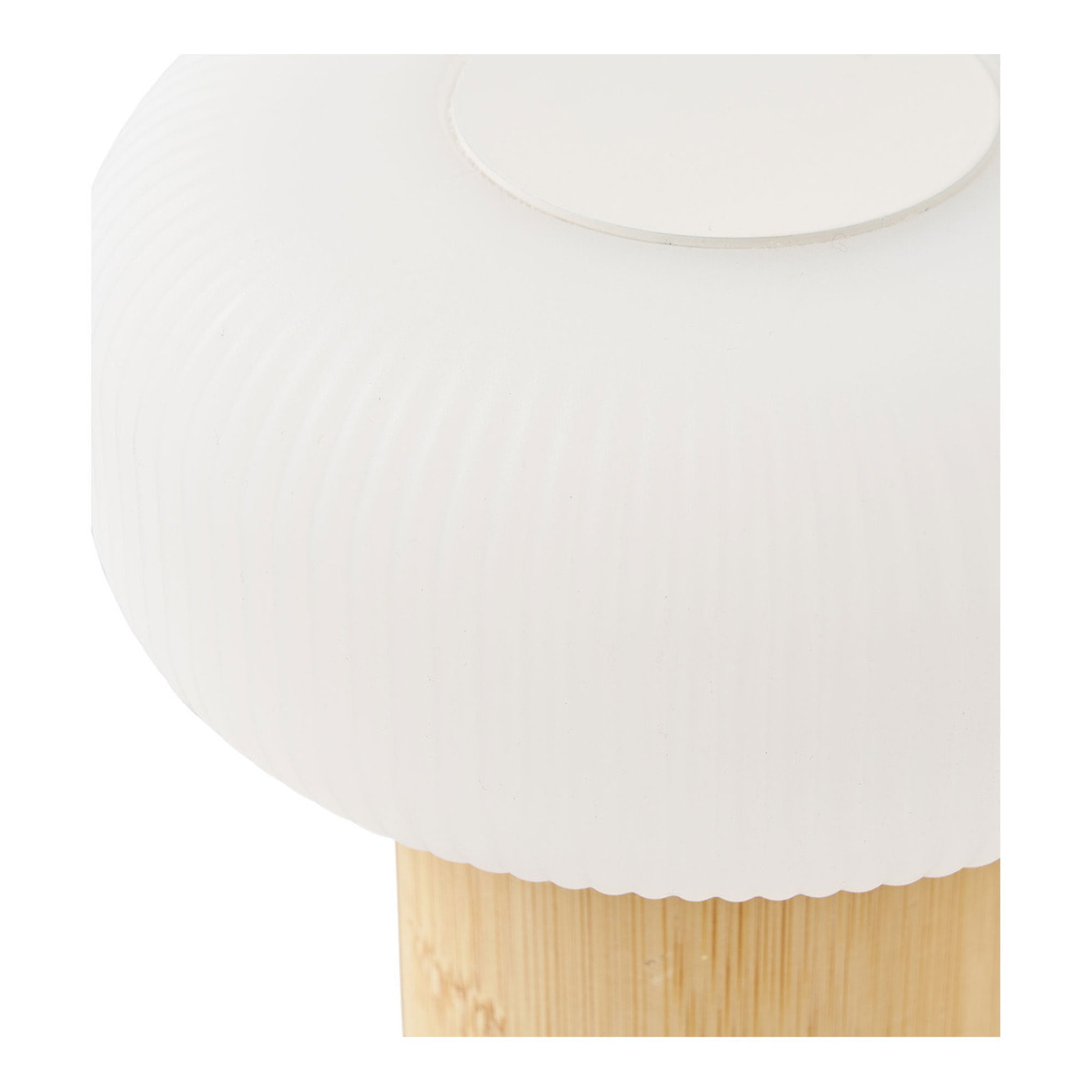 Lampada da tavolo Stafford ricaricabile in bambù e bianco