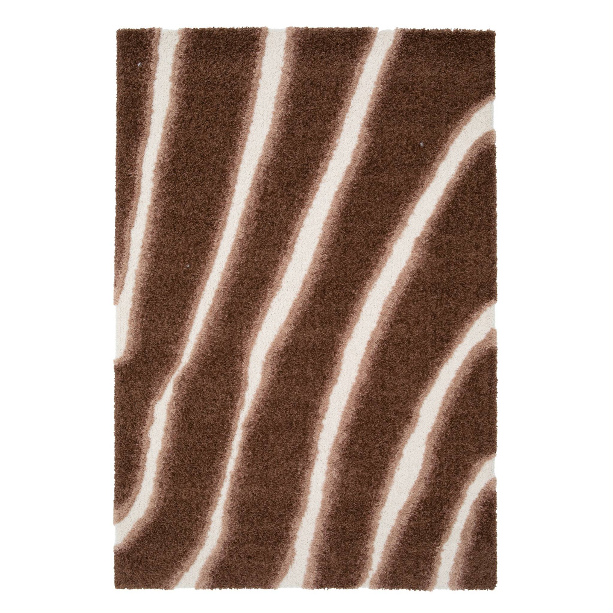 Tapis intérieur motif rayé marron  NYA