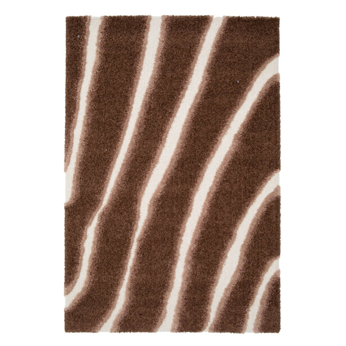 Tapis intérieur motif rayé marron  NYA