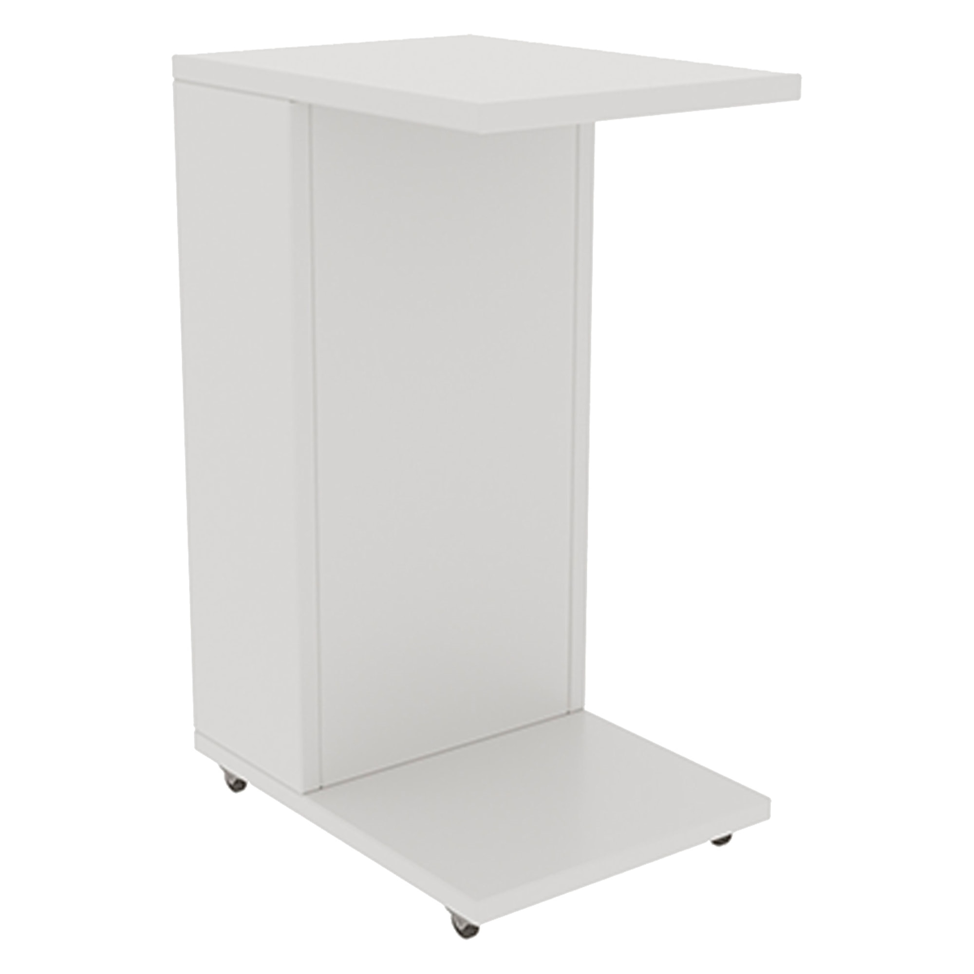 Mesa auxiliar,100% tablero de aglomerado rechapado en melamina, color blanco h.40