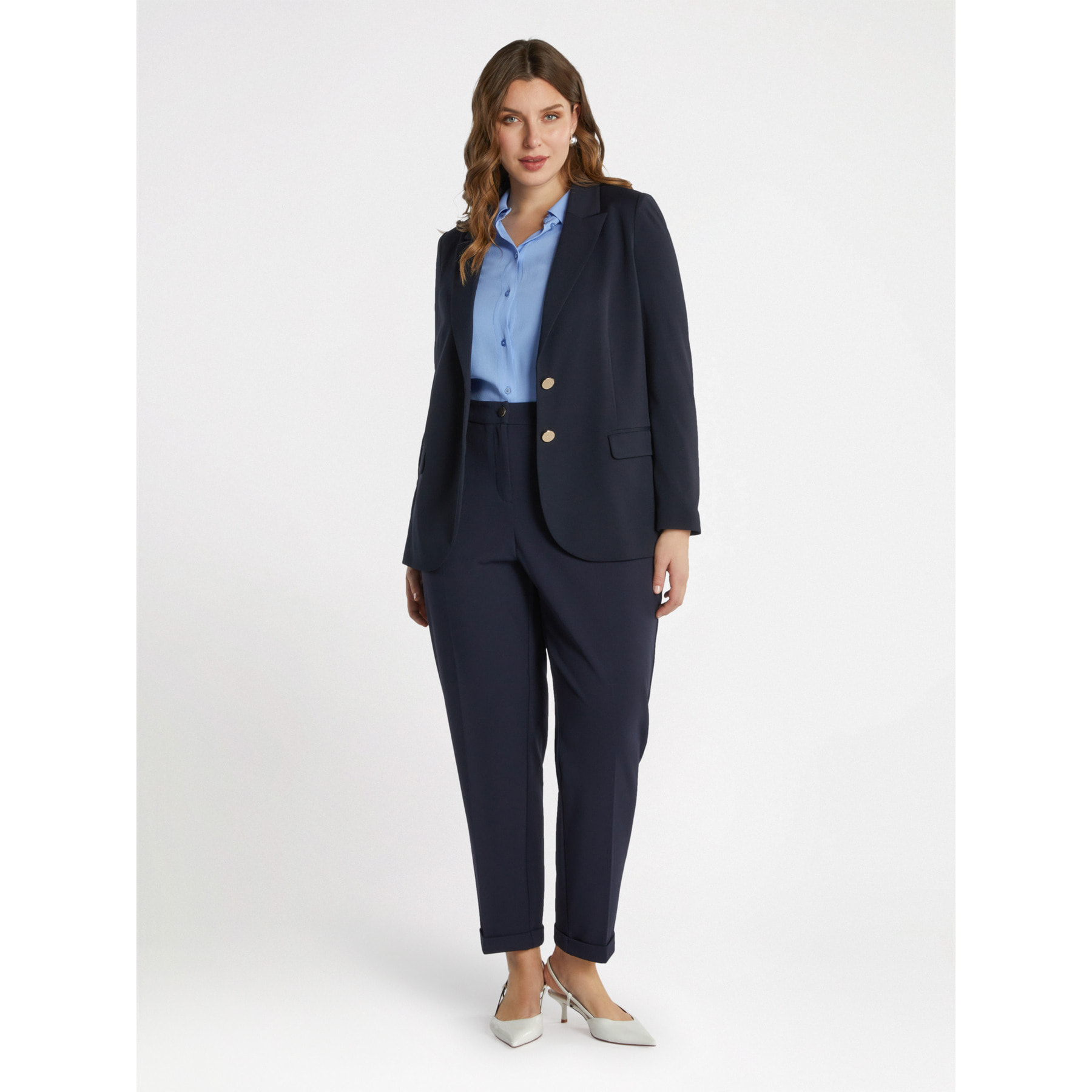 Fiorella Rubino - Blazer con botones joya - Azul