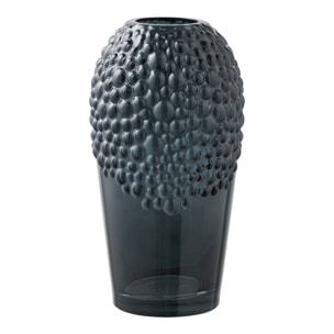 Vaso in vetro grigio scuro con texture a bolle ø14×25 cm
