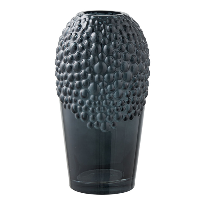 Vaso in vetro grigio scuro con texture a bolle ø14×25 cm