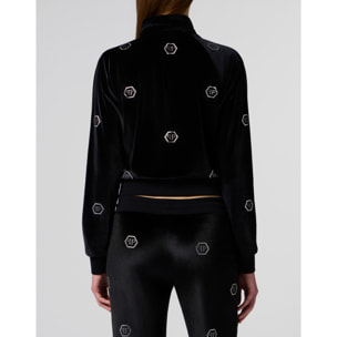 PHILIPP PLEIN Chenille Tracksuit Jacket Mini Monogram Crystal Monogram