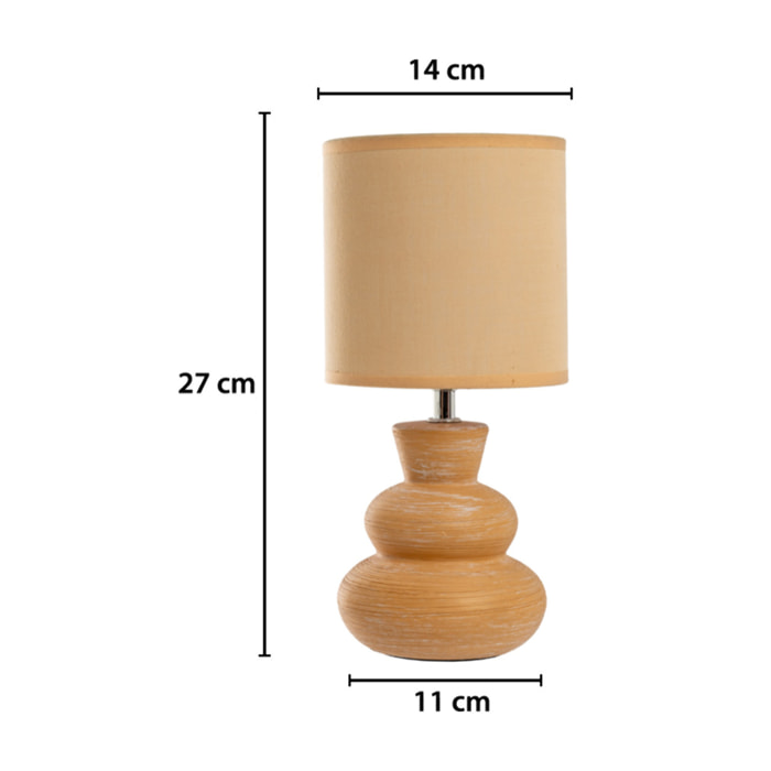 Lampada Da Tavolo Comodino Ricaricabile Accensione On/Off Modello Paro Salmone