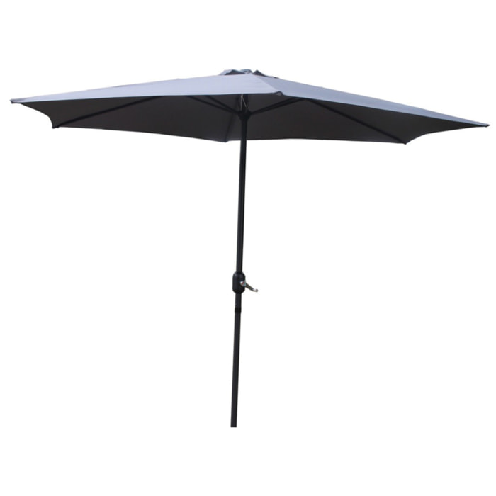 Parasol droit rond Ø 3 m gris PORTO