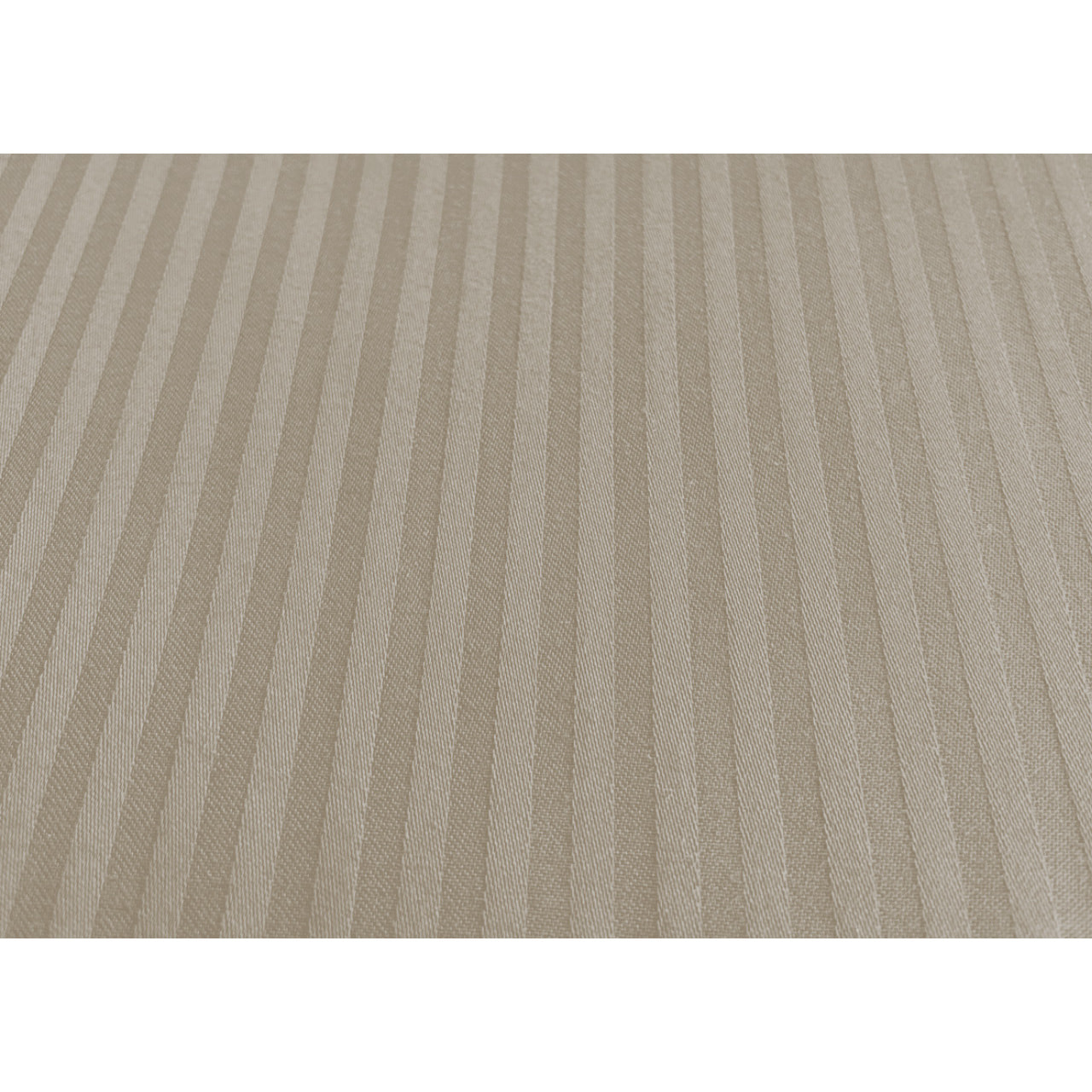 Completo Lenzuola 100% Raso Cotone Rigato 5mm Tinta Unita Tortora