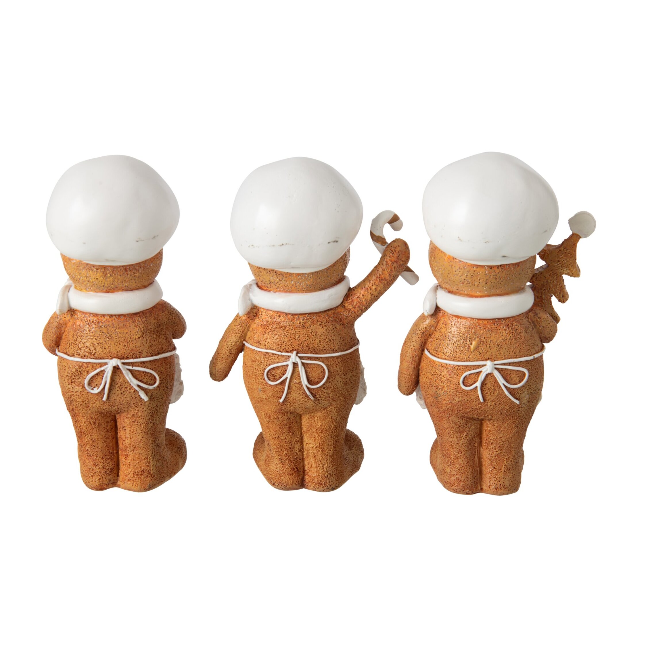 J-Line Pain d’épice cuisinant - polyrésine - beige/blanc - small - assortiment de 3