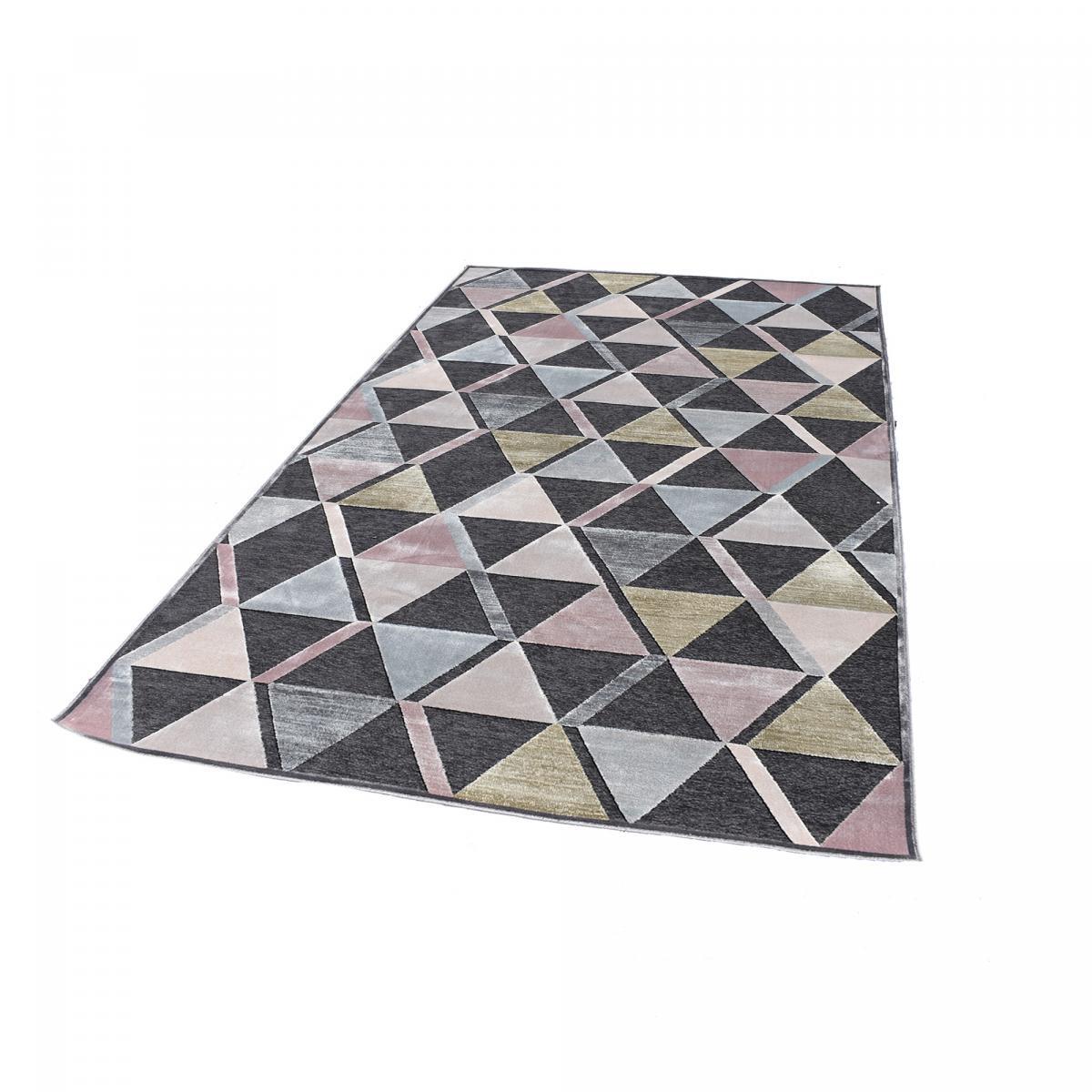 Tapis salon et chambre tissé en viscose motif scandinave SEHI