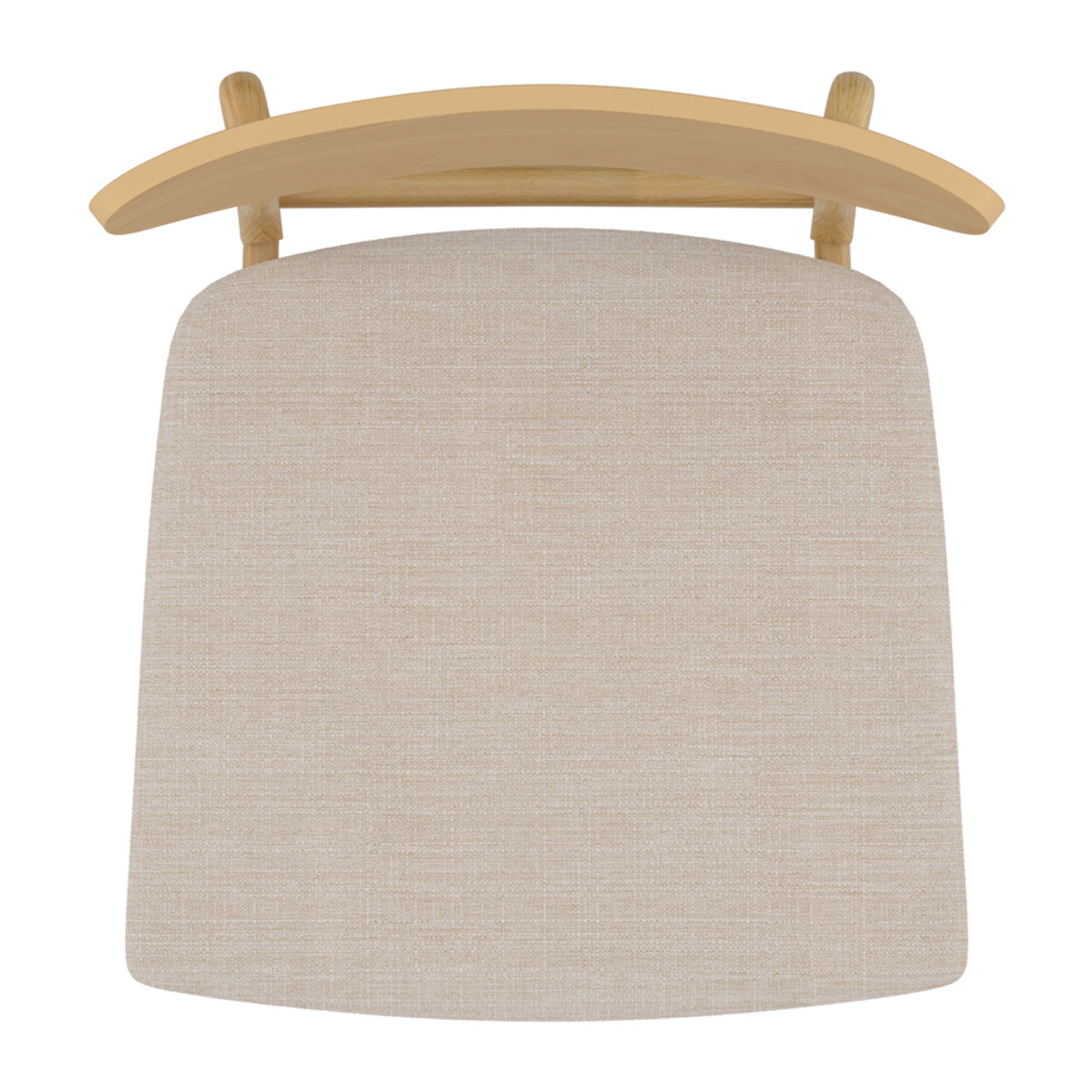 Lot de 2 chaises en tissu beige et bois clair - Lana