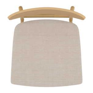 Lot de 2 chaises en tissu beige et bois clair - Lana