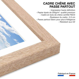 Affiche plage et calanques à cassis Affiche + cadre en bois - Chêne