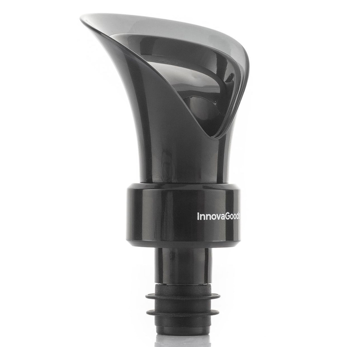 Tappo aeratore e dispenser per vino 2 in 1 Wintopp InnovaGoods - silicone - nero - 5 x 4,5 x 10 cm