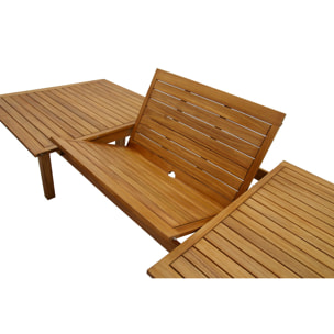 Table de jardin extensible rallonges intégrées en bois massif L210-300 cm MAYEL