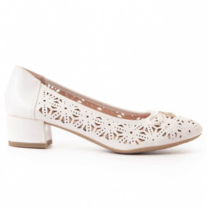 Zapatos De Tacón - Blanco - Altura: 3 cm