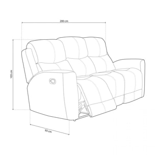 Sofá relax 3 plazas Ice Chocolate