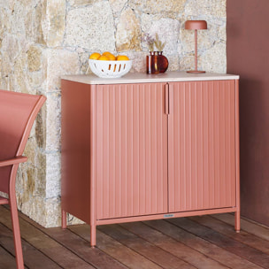 Buffet de jardin Ironia en acier galvanisé acajou