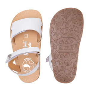 SANDALIA BAREFOOT PIEL CHETTO ESTILO CLÁSICO BLANCO