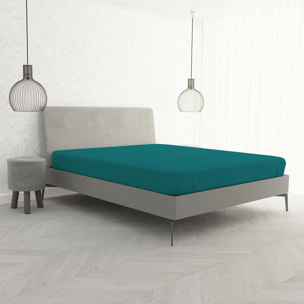 LENZUOLO SOTTO CON ANGOLI MAX COLOR, 100% COTONE MADE IN ITALY - MATRIMONIALE MAXI