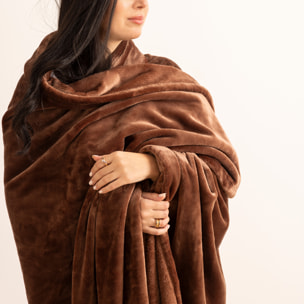 Plaid flanelle Cuddly marron 130x180cm