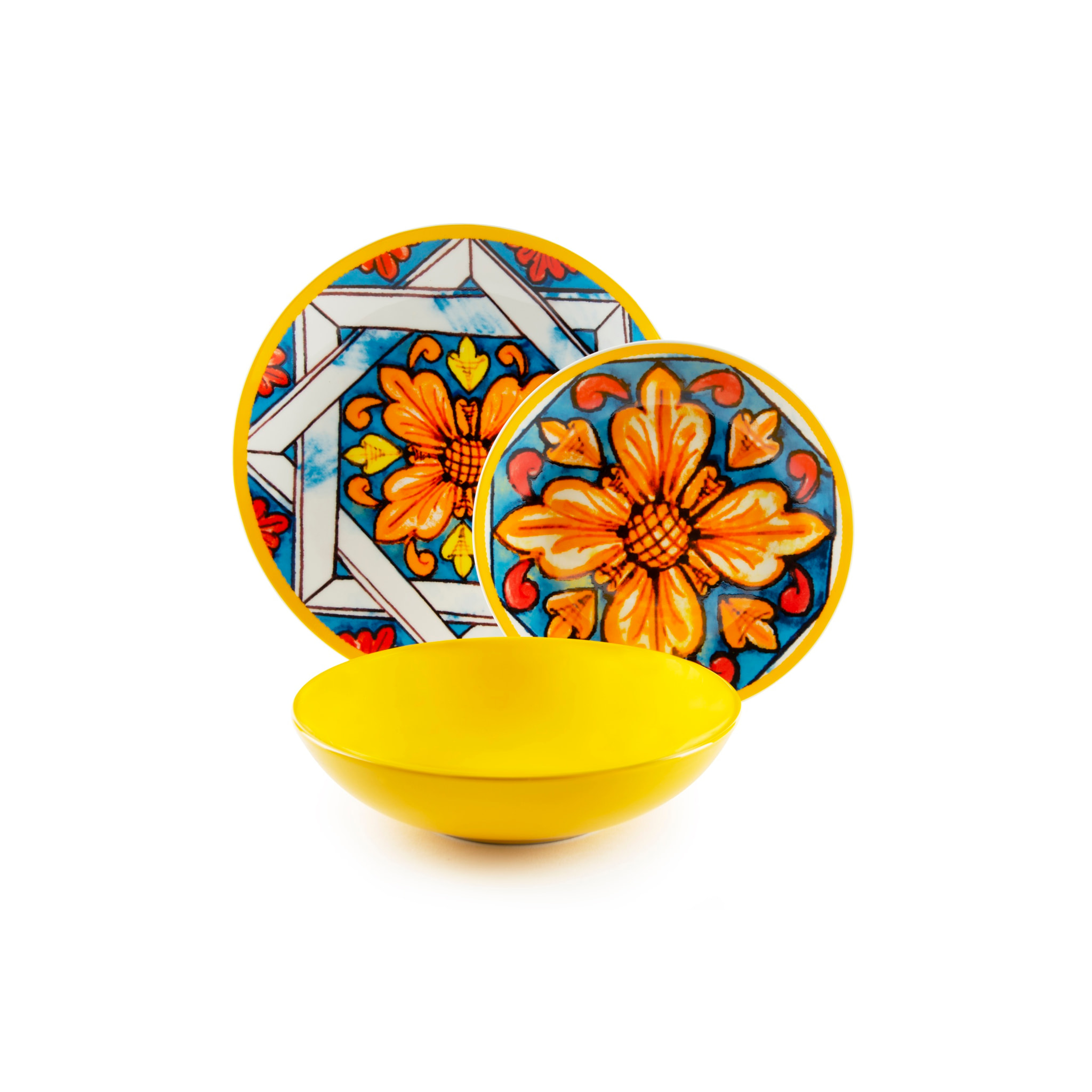 Servizio piatti 18 pezzi Excelsa – Camastra, Porcellana Multicolore