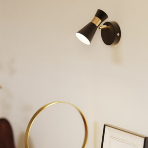 Forlight Eufo lampara aplique negro con acabado oro para bombilla GU10