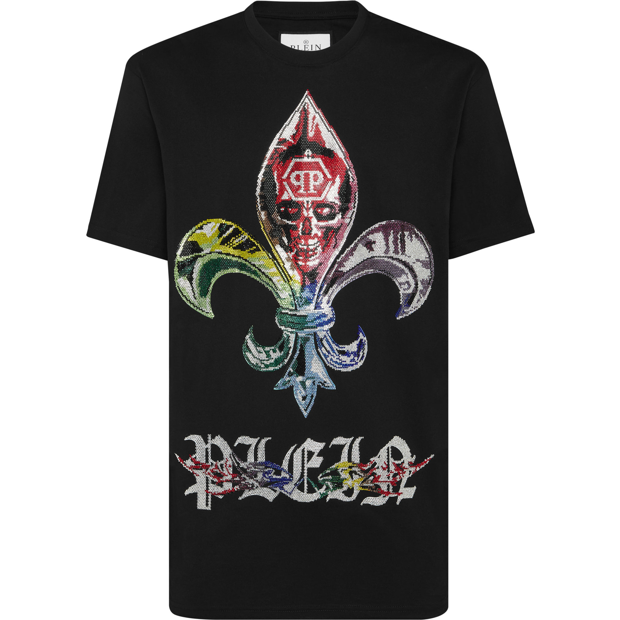 PHILIPP PLEIN Camiseta de cuello redondo y manga corta CHROME