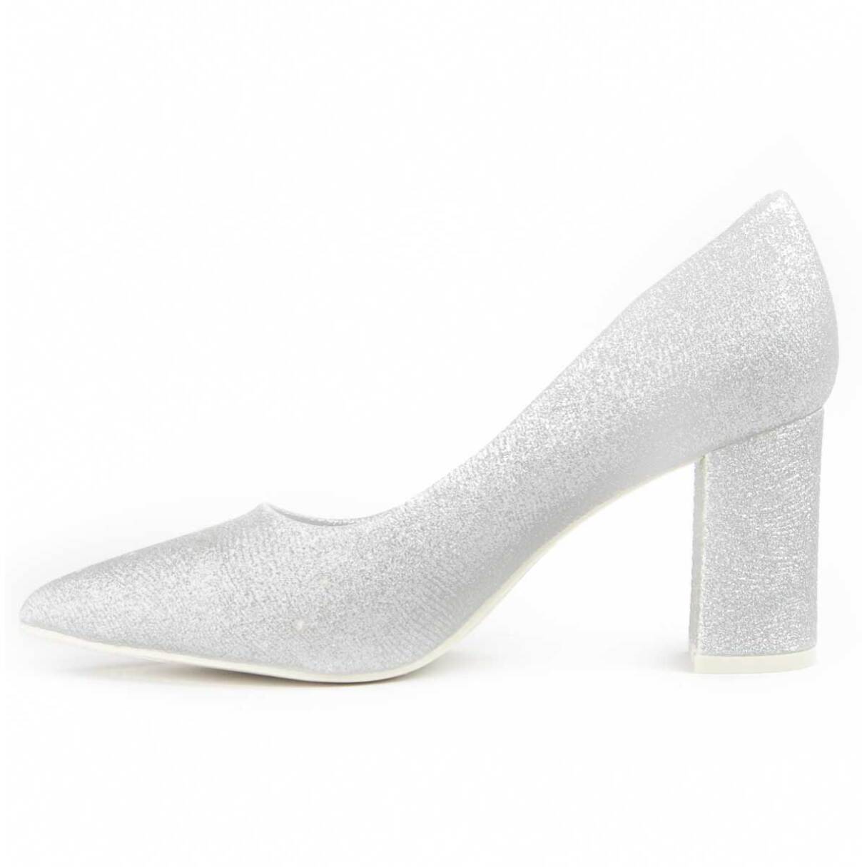 Zapato De Tacón - Plateado - Altura: 8 Cm