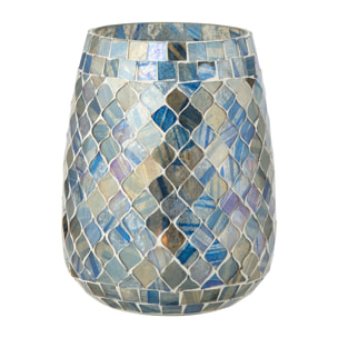 J-Line bougeoir Mosaïque - verre - gris bleu