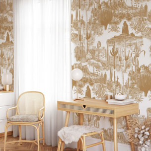 Carta da Parati Cactus nel Deserto Beige