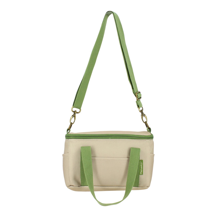 Sac en tissu isotherme beige et olive 5L COLORAMA