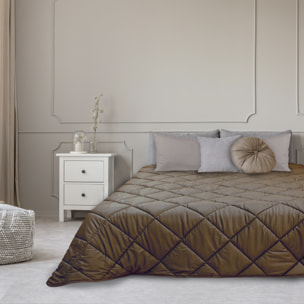 TRAPUNTA INVERNALE MATRIMONIALE IN VELLUTO MARRONE SCURO PRODOTTO ITALIANO