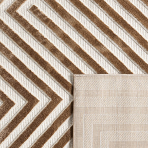 Tapis Loopin 338 beige - Motif en relief - Indoor & Outdoor