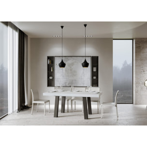 Tavolo allungabile 90x200/460 cm Bridge bianco frassino telaio Antracite