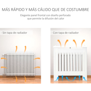 Cubre Radiadores Cubierta de Radiador Moderna 78x19x81 cm Cubreradiador de MDF para Sala de Estar Dormitorio Blanco